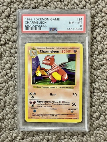Charmeleon (Shadowless) graded PSA 8 for sale on eBay