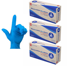 Dynarex Safe Touch Blue Nitrile Exam Gloves Powder Free Large - 3 box/100