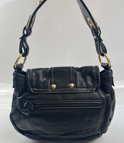 Vintage Black Leather Hobo Padlock Charm Juicy Couture Bag - Picture 7 of 12
