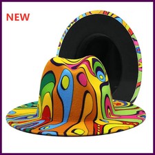 Colorful Wide Brim New Style Church Derby Top Hat Panama Felt Fedoras Hat