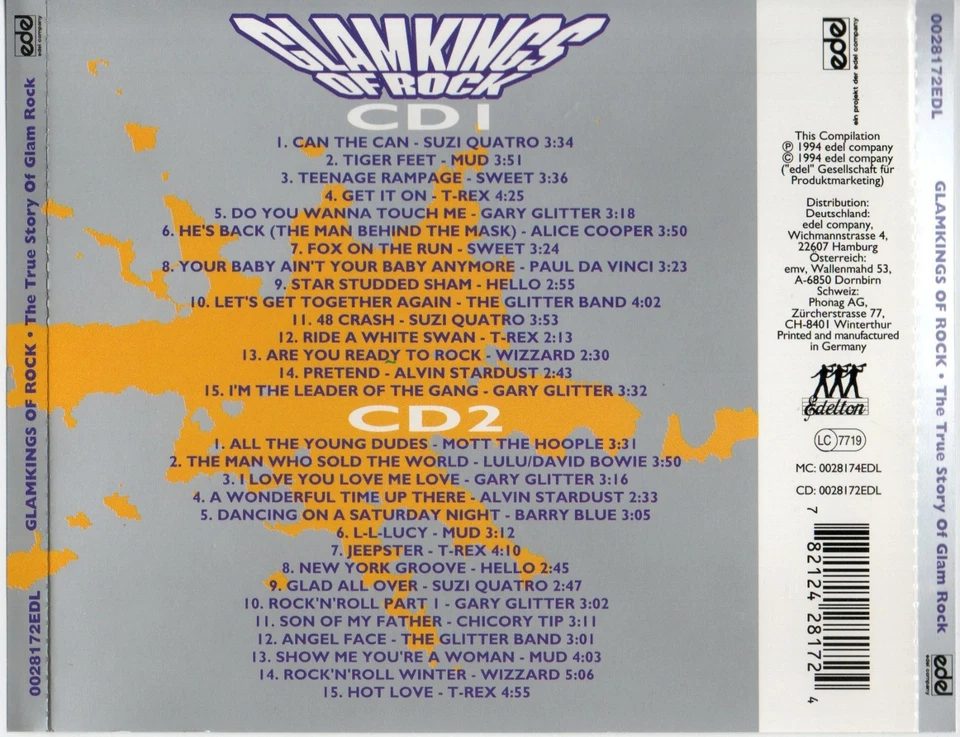 2 CD´s Glamkings Of Rock - True Story Of Glam Rock (1994) 30 Hits - Sehr gut erh - Bild 4 von 4