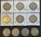 Lot of 10 - Walking Liberty 90% Silver Half Dollars - Mixed Years
