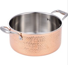 Masterpro Casseruola 24cm Trilaminato Acciaio Inox Rame Alluminio 2 Manici 5,2L