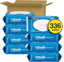 Cottonelle Fresh Feel Flushable Wet Wipes, Adult Wet Wipes, 8 Flip-Top Packs, 42