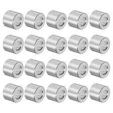 uxcell 20pcs Aluminum Spacer 5mm Bore 10mm OD, 8mm Length Screw Silver tone