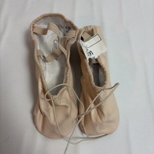 Girls Light Pink Capezio Split-Sole Ballet Shoes Size 5M Cross Cross Elastic