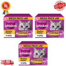 120 x 85g Whiskas 7+ Poultry Feasts Mixed Senior Wet Cat Food Pouches in Jelly? 4.31 per kilo