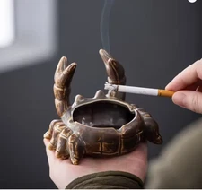 Ceramic Crab Ashtray with Lid