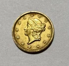 1853 (P) Liberty Head Gold $1 Dollar, Old US Gold Coin, Rich Gold Color, AU