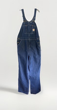 Men's Carhartt R07 DST Denim Carpenter Bib Overalls 38 x 34 NEW