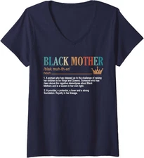 Black Mother Definition African American Mom Day Ladies' V-Neck Tshirt
