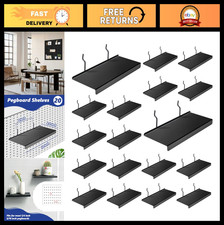20 Pack 10x4.3 Inch Metal Pegboard Shelves - Flat Display Storage  Organization