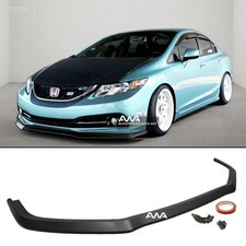 Fit 13-15 Civic 4dr Sedan 1 Piece Gt Style Front Bumper Chin Lip Bodykit Spoiler