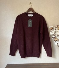 Harley of Scotland - Boxy Crewneck - Brushed Supersoft Shetland - Beetroot - S