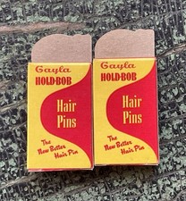2 Boxes Of NOS 1945 Vintage Gayla Hold-Bob Hair Pins