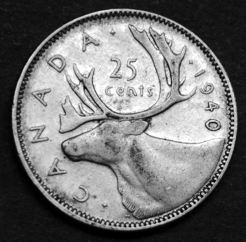 1940 25¢ silver coin in a paper flip - Free shipping    1.1