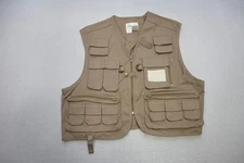 Ausable Fishing Safari Cargo Vest Hunting Tackle Beige Mens Size Large
