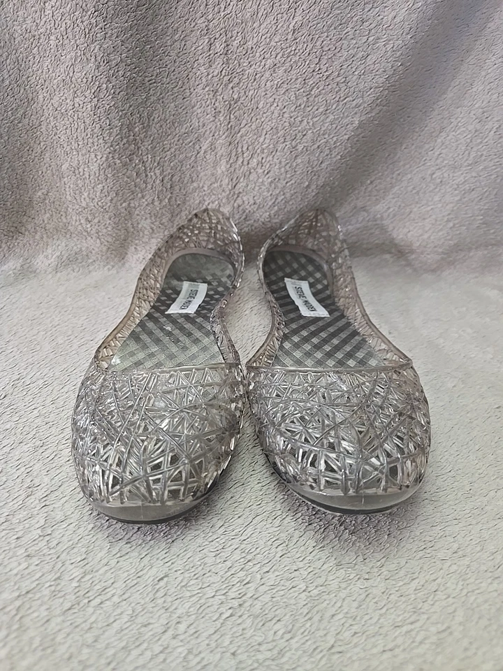 Steve Madden Swirly Smoke Woven Jelly Shoes Womens Size 7 Gray Flats - Image 2 of 4