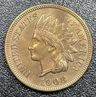 1908 S Indian Head Cent 1c High Grade AU Details