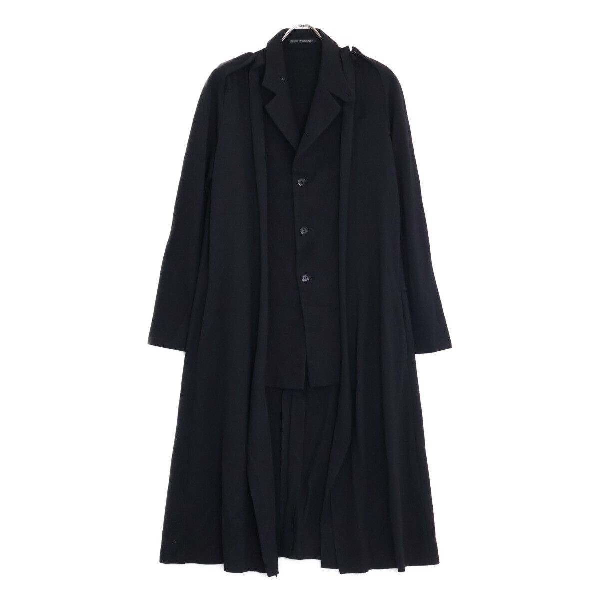 Yohji Yamamoto +NOIR Black Wool Long Knit Jacket NF-J07-802 Size 1
