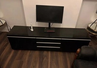 IKEA BESTA BURS TV UNIT BENCH WITH STORAGE Piano Black. BARGAIN!!