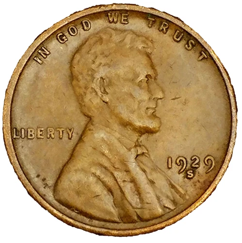 🔥 1929 S Lincoln Wheat Cent Good - Very Good (G-VG) Condition Copper Penny 1c