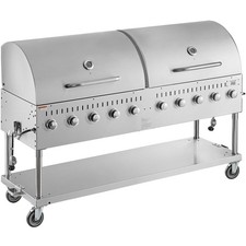 72" Stainless Steel Liquid Propane Outdoor Grill With Roll Dome