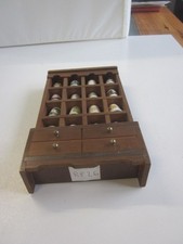 thimbles display case cupboard style miniature design ideal wall hanging old use