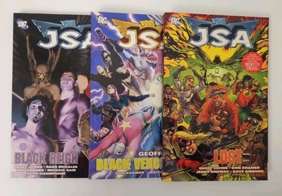 JSA 3 TPB Lot- Vol #8-#10 Lost Black Vengeance & Black Reign Graphic Novels SA