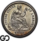 1882 Seated Liberty Dime Choice BU++, Nice Original Toner