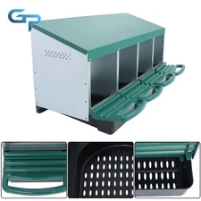 Chicken Nest Box Hen Laying Nest Boxes Coop 4 Holes Rollout Egg Collection Green