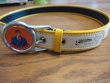 Vintage Japan Superman DC Comics Children's Belt W 2 Sided Buckle Clark Kent NM