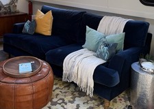 Covers For Sofa.com Isla 3-seater Sofa In Pure Cotton Matt Velvet Prussian Blue