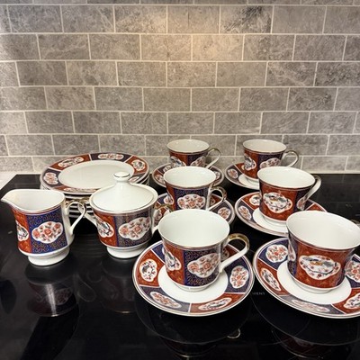 Vintage Jay s Japan Tea Set Gold And Royal Blue