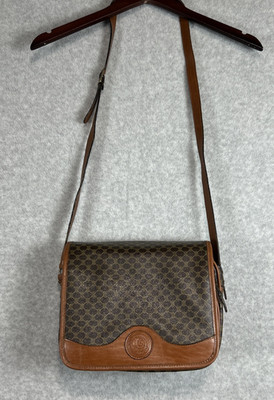 E Collection Brown Faux Leather Adjustable Strap Crossbody Handbag Medium Purse