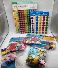 Craft Sticker Lot   Foam Shapes, Smiley Faces, Stars, Alphabet  Reward Stickers