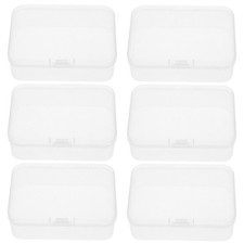 6pcs Small Plastic Box with Lid Transparent Box Business Card Box Gaming Holder