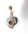 sterling silver heart shaped pendant featuring a cabochon goldstone jewel — photo 4