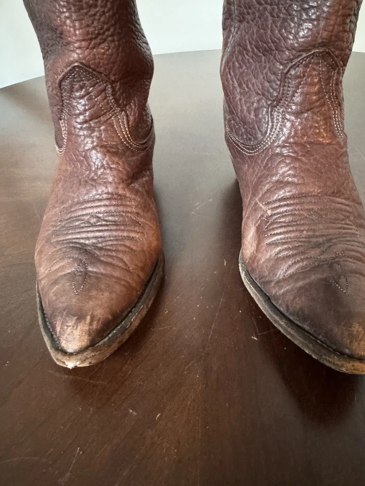 VTG Nocona Brown Tan Cowboy Boots Women's Size 7 USA - Image 3 of 4