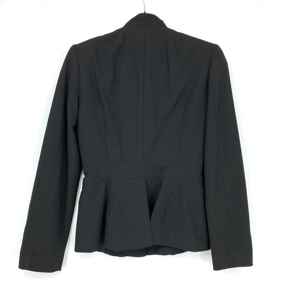 Vintage Y2K Bebe Military Style Jacket Womens Size 4 Black Full Zip Mock Neck - Image 2 of 4