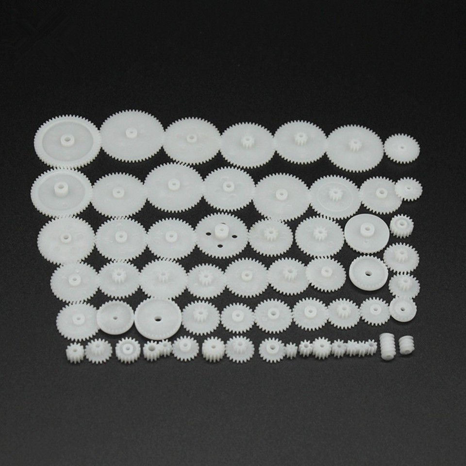 58 Sizes Plastic Gears Toy Motor Crown Gear Set for DIY RC Car Robot ...