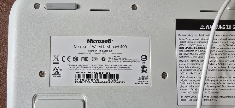 Microsoft Wired Keyboard 400 – neuwertig – USB Tastatur – deutsches Layout - Bild 3 von 3