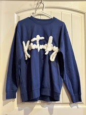 Vango Blue Crewneck Sweatshirt White Chenille-Style Font Kentucky Theme Size L