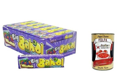 Big Babol Cheesecake Mit Beeren,Kaugummi -Bubble -Spiel, Box 24 Stick+Polpa 400g