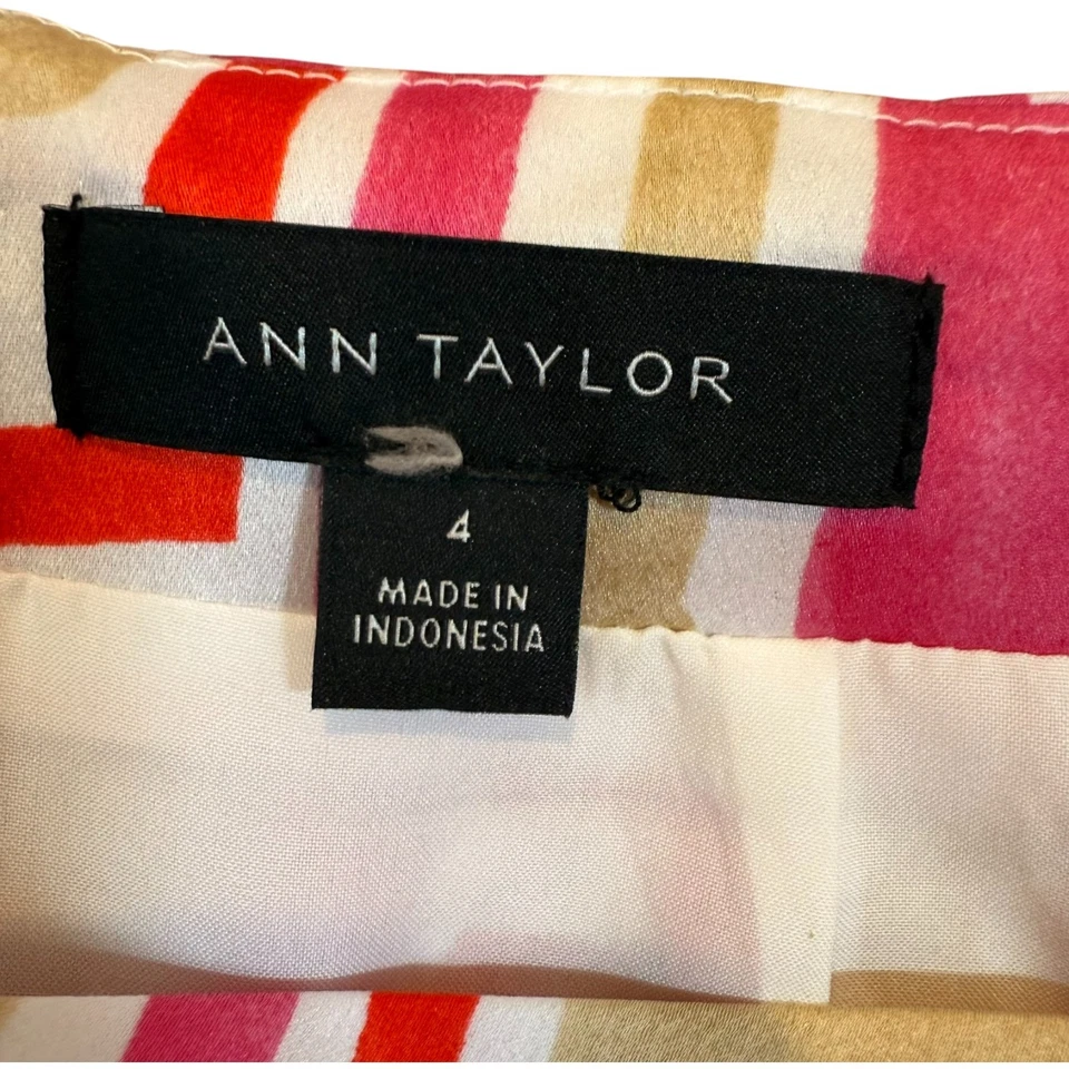 Falda informal envolvente con cremallera geométrica 100 % poliéster Ann Taylor para mujer talla 4 Foto 3 de 4