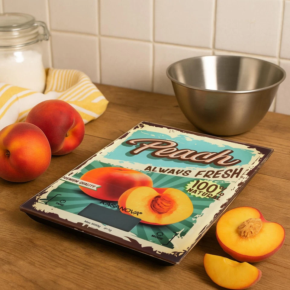 Bilancia da cucina digitale pesche 5 kg multicolore - Immagine 2 di 4