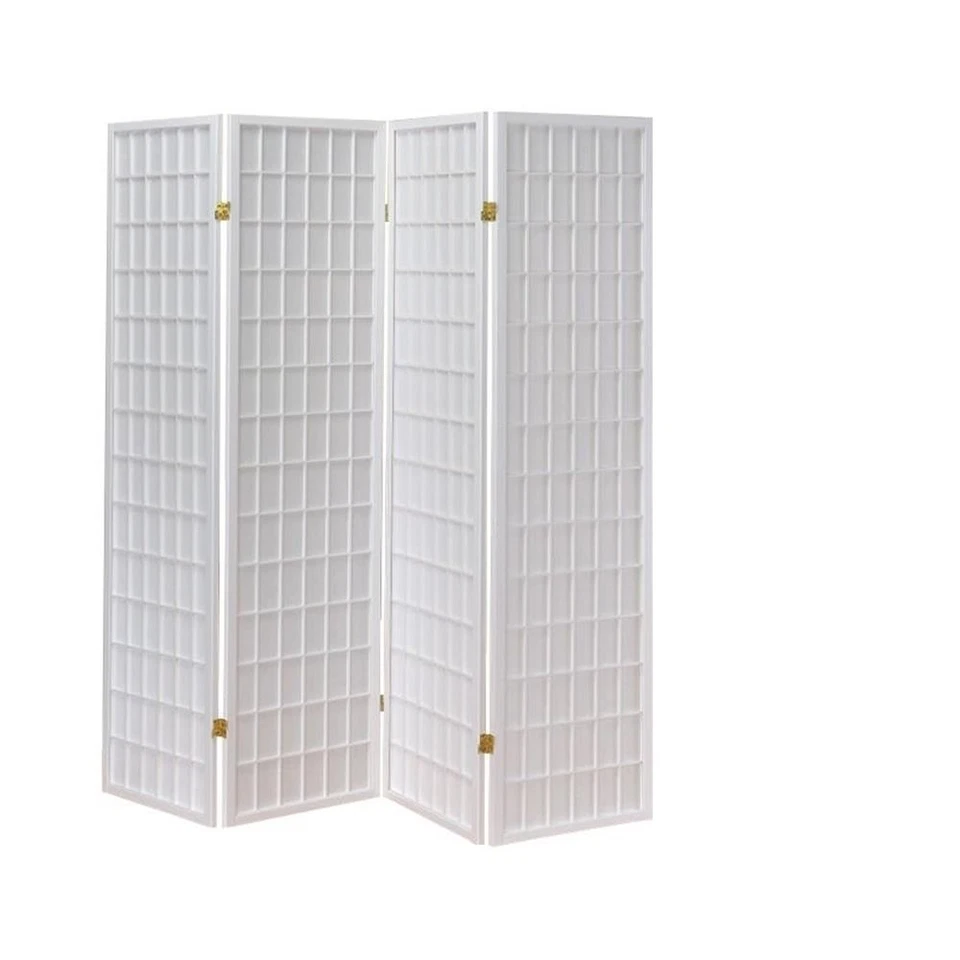 Roberto 4-Panel Room Divider Folding Shoji Screen White - Image 2 of 2