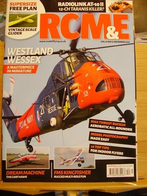 RCM&E MODEL AIRCRAFT MAG DECEMBER 2018 &  GO 1 WOLF GLIDER PLAN WESTLAND WESSE