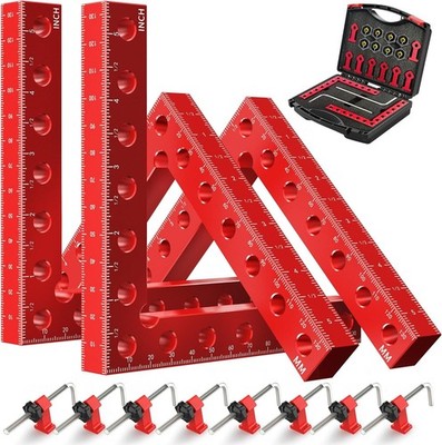 Corner Clamp, 90 Degree, 4 Pack, 5.5''X 5.5'', Aluminum Alloy Woodworking Tools