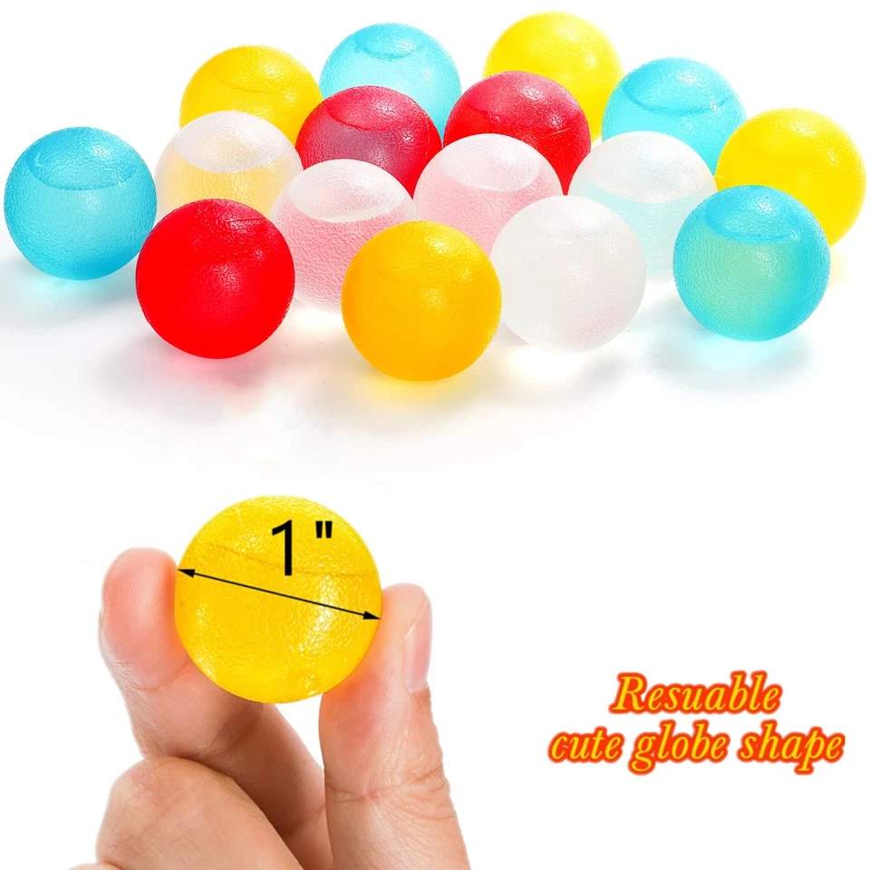 200 Pack Reusable Ice Cubes for Drinks, Colored Plastic, Round for Cocktails,... - Image 2 of 4